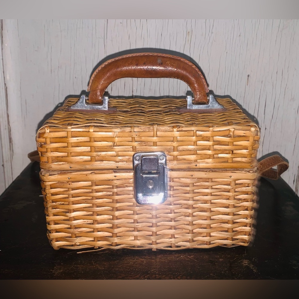 Vintage Handwoven Rattan Crossbody Bag